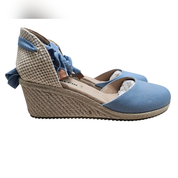 Anne Klein Blue Wedge Zia Wrap Tie Sandal Shoes 10 - Picture 9 of 13